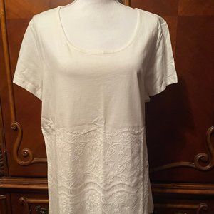 "CreationL" White Lacy Tee Shirt